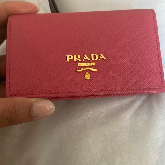 Prada Saffiano Leather Card Holder in Fiery Red - Picture 3 of 11